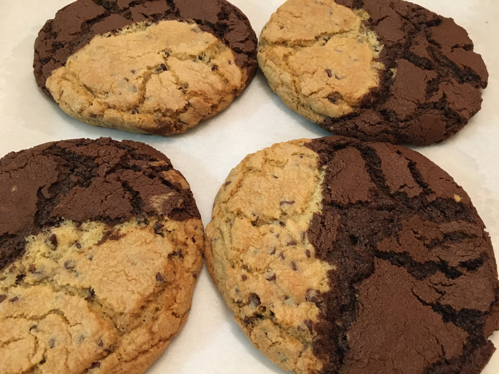 Brookie-Brownie + Chocolate Chip Cookie Combo